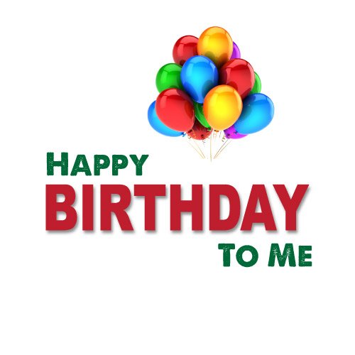 Birthday To Me dp - blue red green balloon