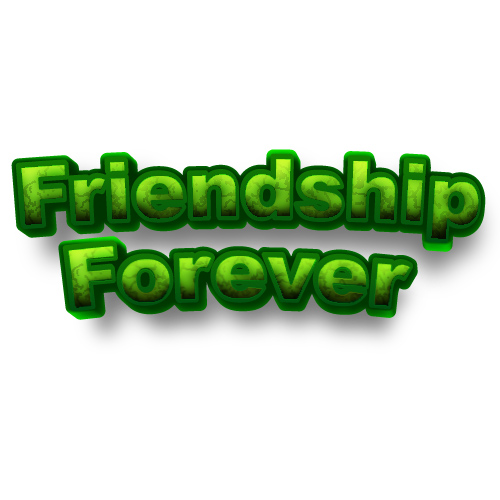 Friendship Dp - 3d green color text photo 
