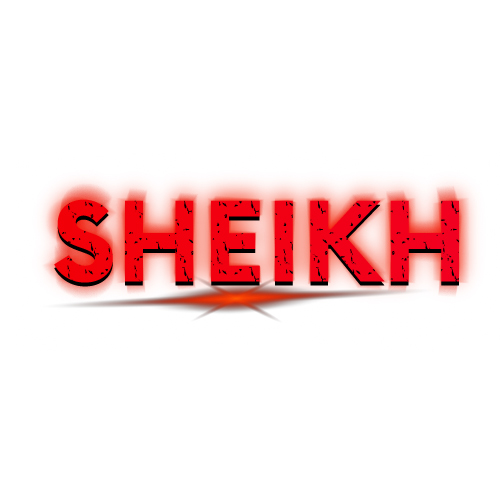 Sheikh Dp - 3d text red color text photo