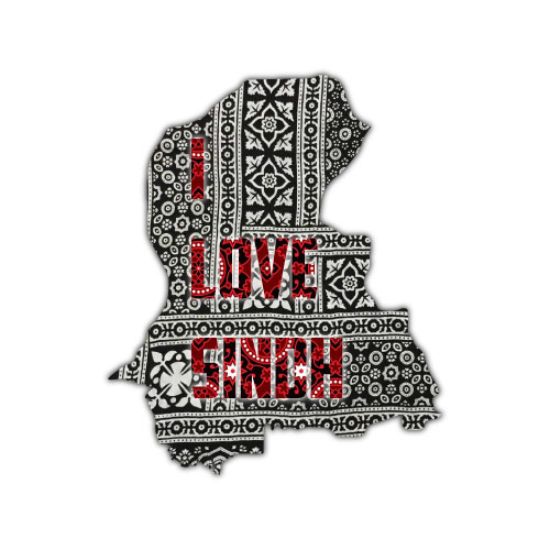 Sindhi Ajrak Dp - sindh map i love sindh