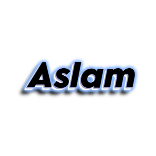 Aslam Name text - glowing 3d text 