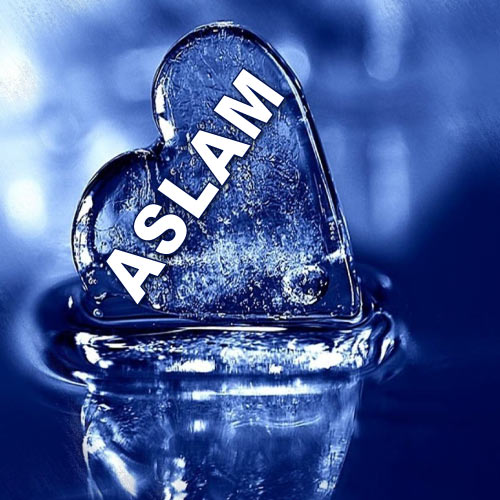 Aslam Name Picture - ice heart