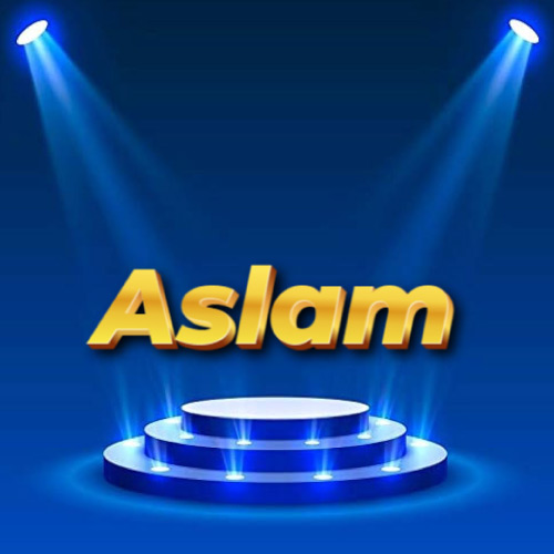 Aslam Name DP - showing-background 3d text