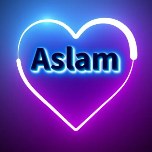 Free Aslam Name Wallpaper - outline heart