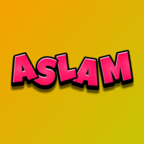Aslam Name DP - pink 3d text