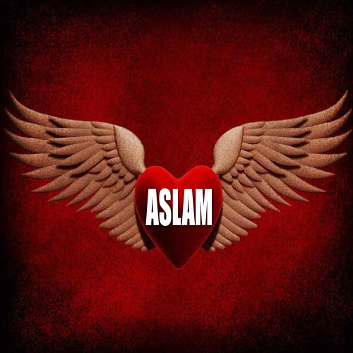 Aslam Name status - red flying heart
