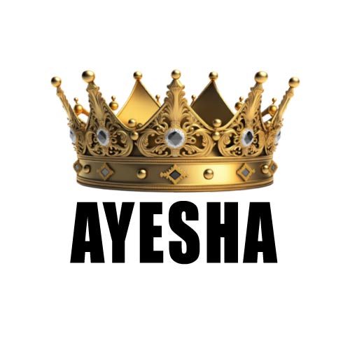 Ayesha Name Dp - crown on text