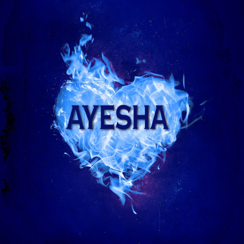 Ayesha Name Dp - glowing heart