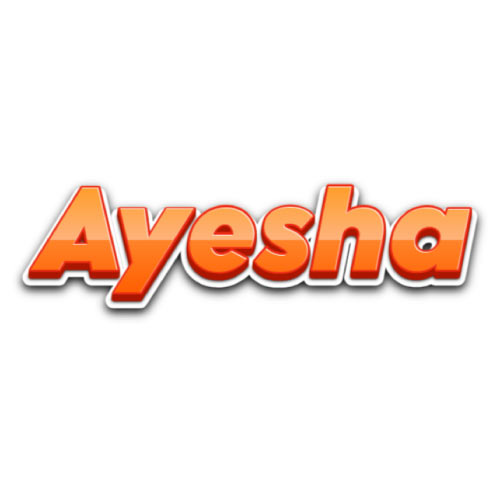Ayesha Name Dp - orange 3d text