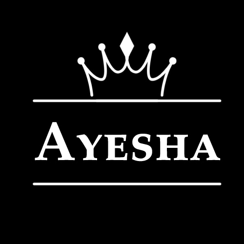 Ayesha Name Dp - outline crown 
