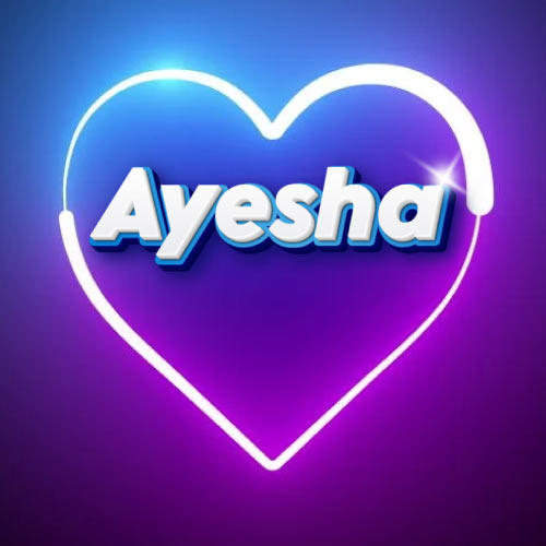 Ayesha Name Dp - outline heart