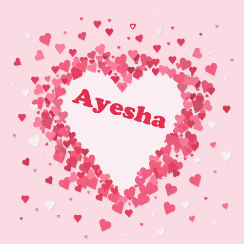 Ayesha Name Dp - small hearts photo