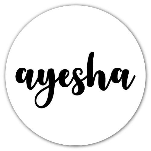 Ayesha Name Dp - white circle