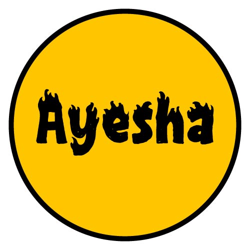Ayesha Name Dp - yellow circle