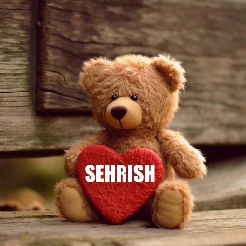 Sehrish name dp - bear with heart 