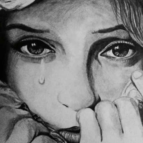 Depression Dp - beautiful girl hidden face painting