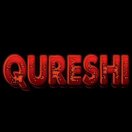 Qureshi Dp - black background red color 3d text photo