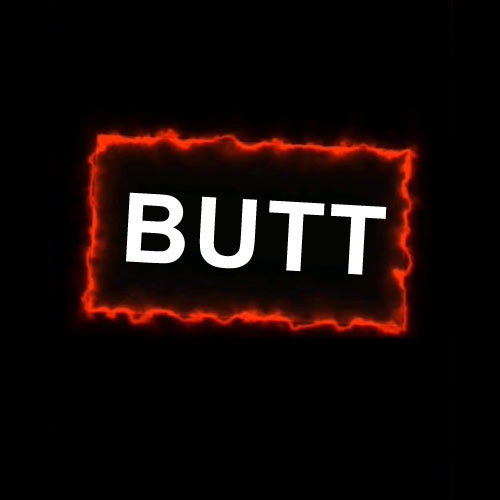 Butt Dp - black background red outline pic