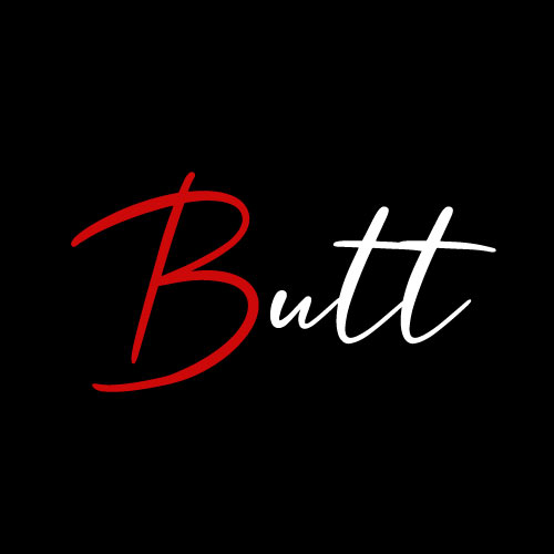 Butt Dp - black background red white color text pic