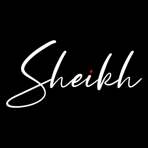 Sheikh Dp - black background white color text red color photo