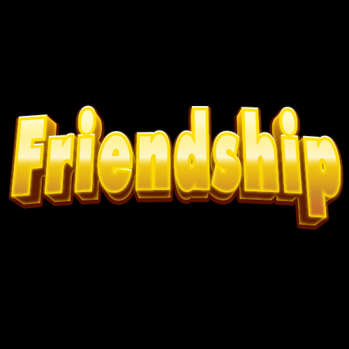 Friendship Dp - black color background golden color font pic