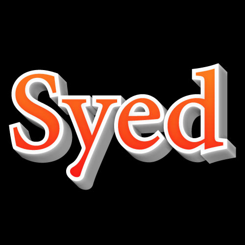 Syed Cast Dp - 3d gradient text pic