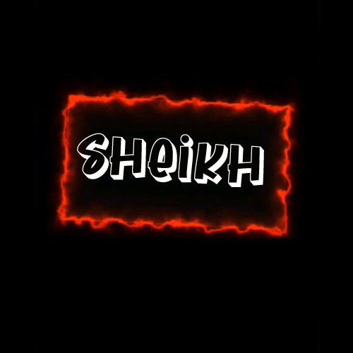 Sheikh Surname Dp - black color background red color outline photo