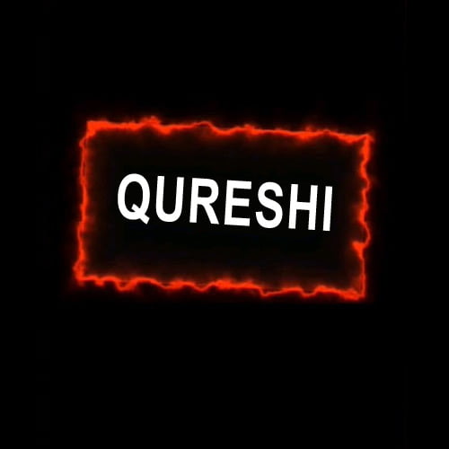 Qureshi Surname Dp - black color background red outline pic