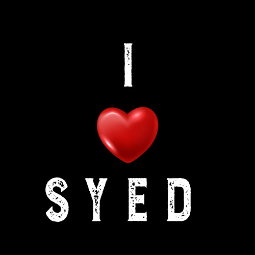Syed Dp - red heart love syed text