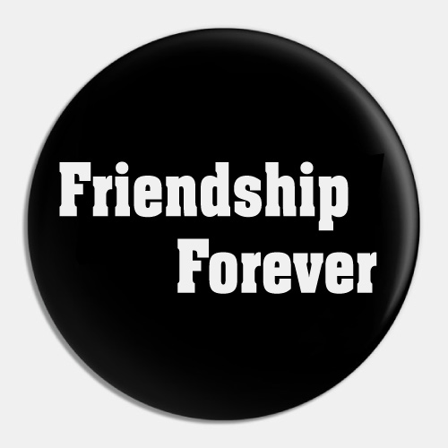 Friendship Forever Dp - black color circle white color text pic