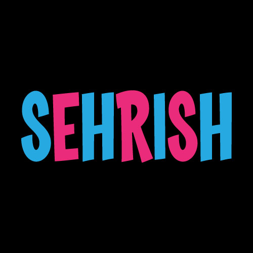 Sehrish name dp - blue pink text