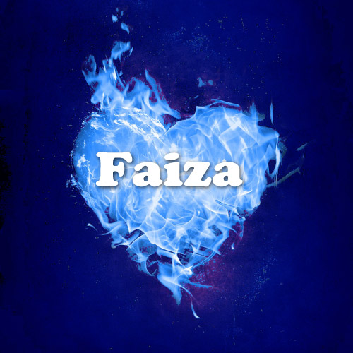 Faiza Name Dp - glowing heart