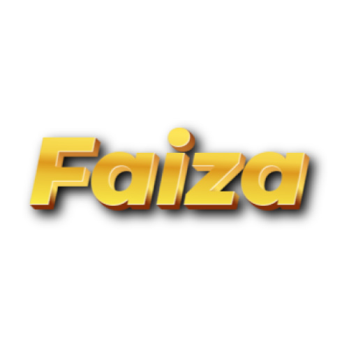 Faiza Name Dp - golden 3d text pic