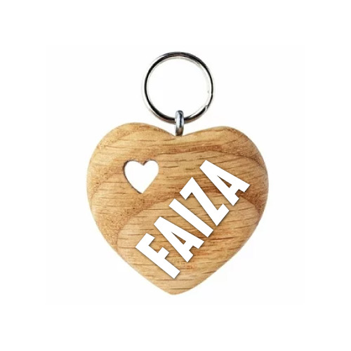 Faiza Name Dp - heart keychain
