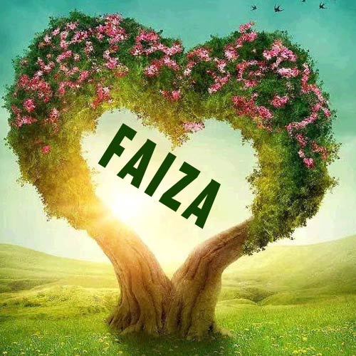 Faiza Name Dp - heart tree