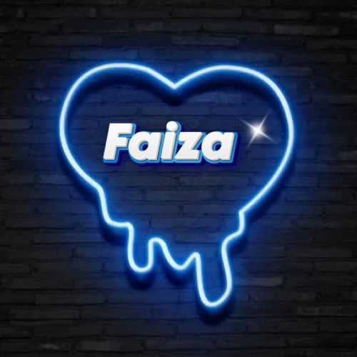 Faiza Name Dp - neon heart on wall