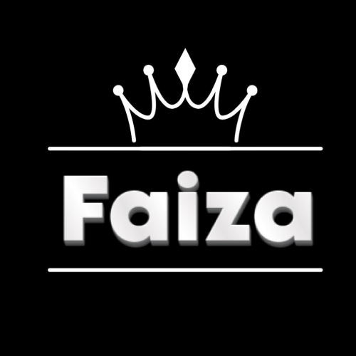 Faiza Name Dp - outline crown 3d text