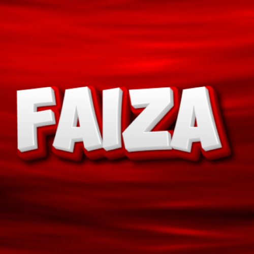 Faiza Name Dp - red white 3d text