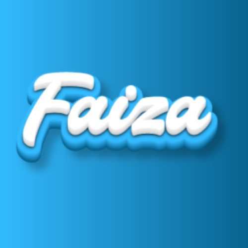Faiza Name Dp - white blue 3d text
