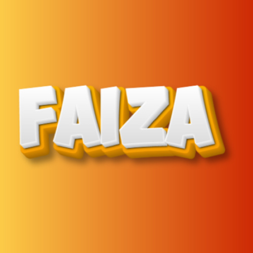Faiza Name Dp - white yellow 3d text