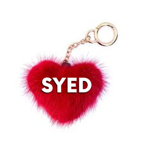 Syed Surname Dp - red heart keychain pic