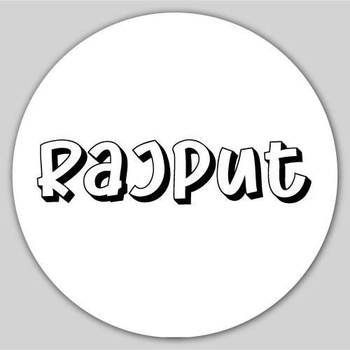 Rajput Dp - gray color background white circle black color text pic