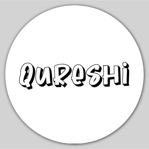 Qureshi Dp - gray color background white circle black text pic