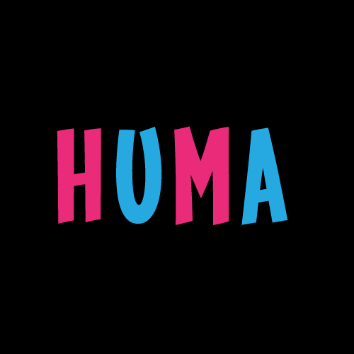 Huma Name DP - blue pink text