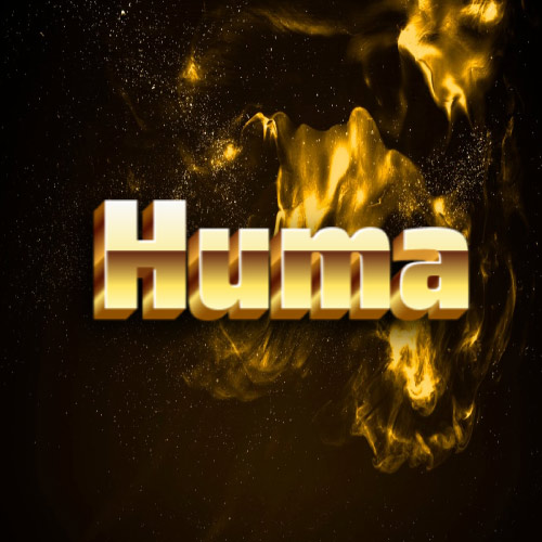 Huma Name DP - golden 3d text