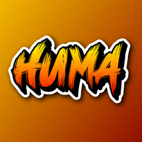 Huma Name DP - gradient 3d text