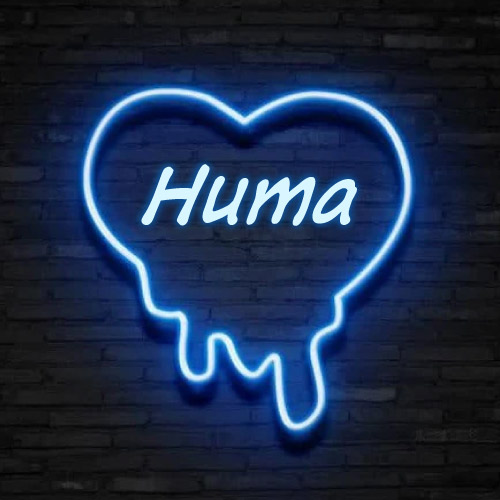 Huma Name DP - neon heart on wall