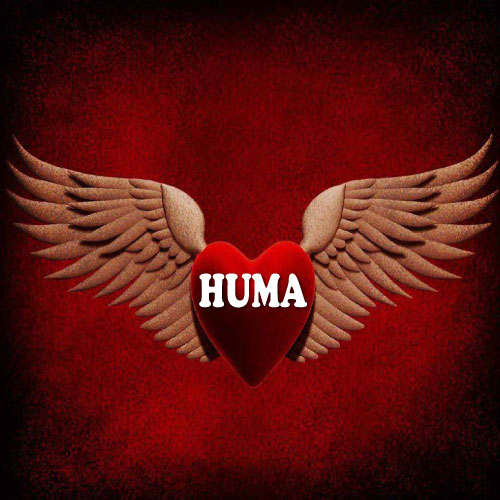 Huma Name DP - red flying heart