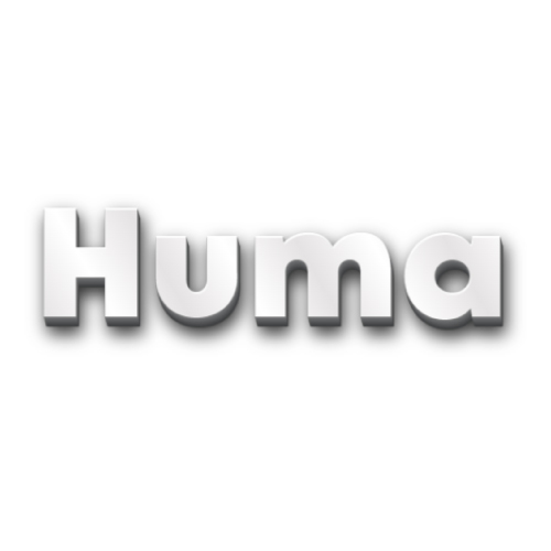 Huma Name DP - white 3d text