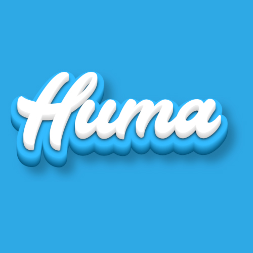 Huma Name DP - white blue 3d text